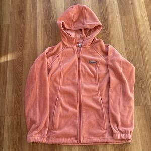 Columbia Benton Springs™ Full Zip Fleece Hoodie Size Medium Faded Peach/Coral